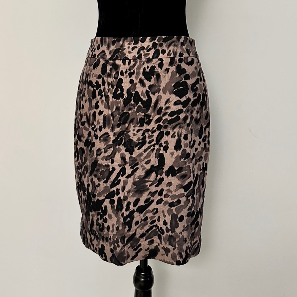 Ann Taylor dark leopard pencil skirt